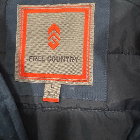 Free Country Men's Navy and Charcoal Raincoat - Picture 3 of 5